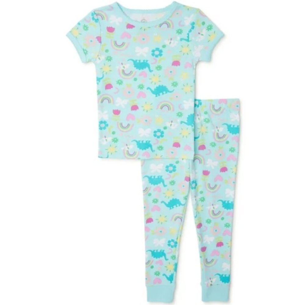 Wonder Nation Toddler Girl Dinosaur Top and Pants Pajamas Set Size 18Months NWT